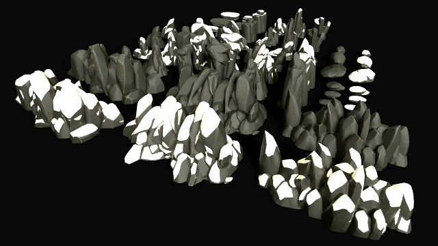 stylized forest rocks