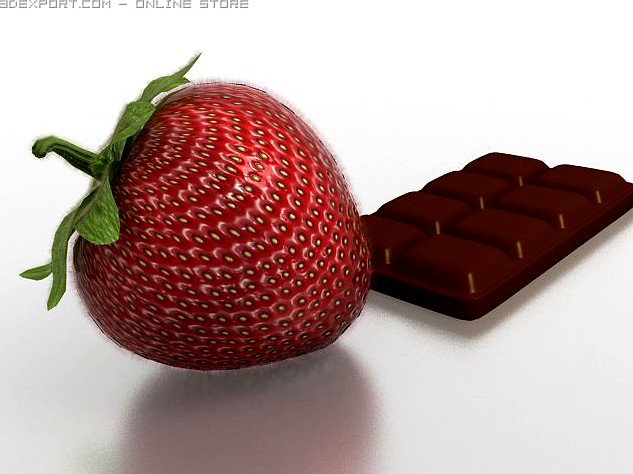 Strawberry and chocolate 3D Model