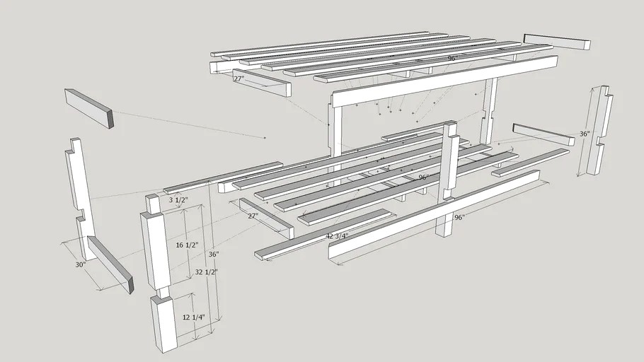 Potting Bench- Exploded View