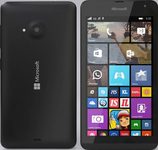 Microsoft Lumia 535 Black 3D Model