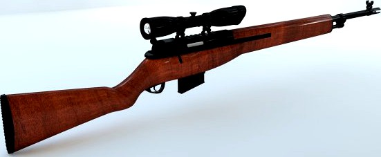 M14 wooden sniper special ops 3D Model