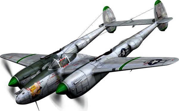 Lockheed P38 Lightning  Glamour Puss II 3D Model