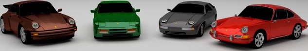 Classic Porsche Collection 3D Model