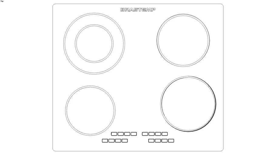 cooktop brastemp vitreous 3d model