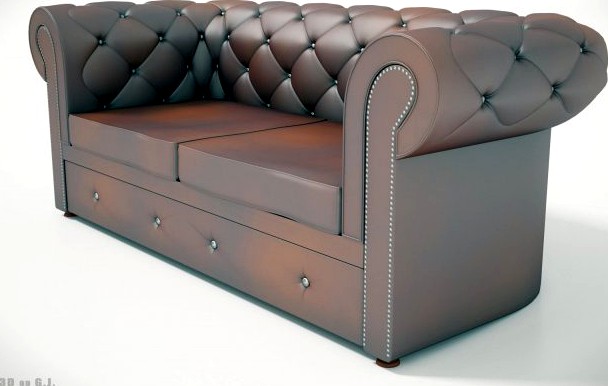 ChesterField sofa  three pieces of furniture 3D Model