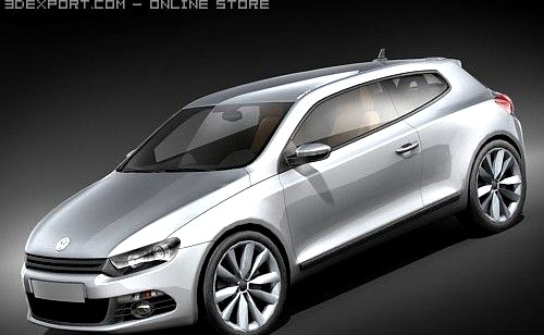 Volkswagen Scirocco  mid poly 3D Model