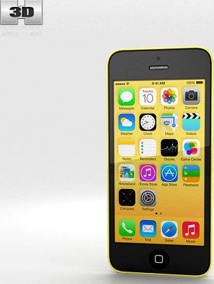 Apple iPhone 5C Yellow 3D Model
