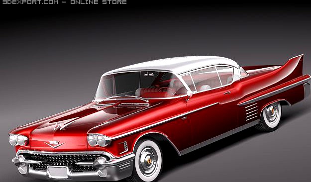 Cadillac Deville Coupe 1958 3D Model