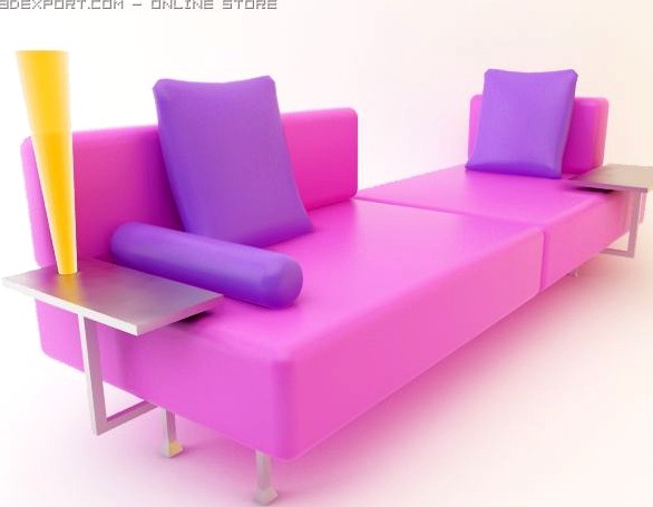 Sofa Purple 3D Model