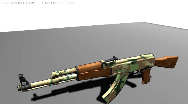 AK 47 low poly 3D model 3D Model
