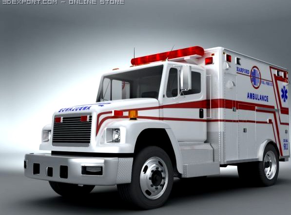 FreightLiner Emergency Ambulance 3D Model