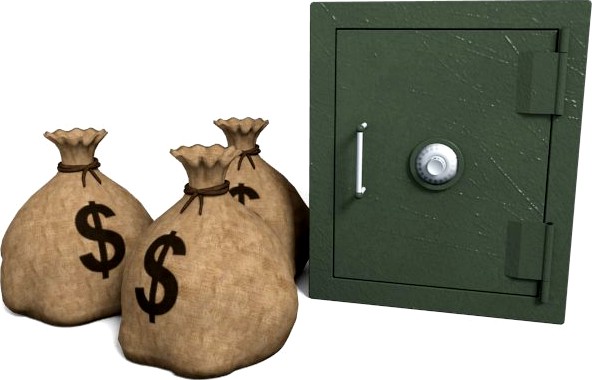 Safe And Sacks Of Money 3D Model