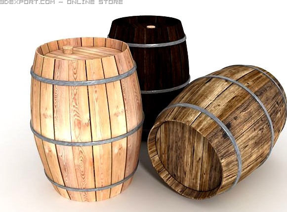 Wine barrel 3D Model
