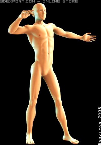 Basic Male Figure Rigged 3D Model