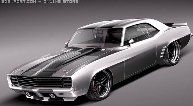 Chevrolet Camaro 1969 Pro Touring Custom 3D Model