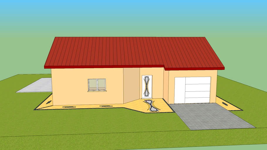 Allée autour de la maison 3d model