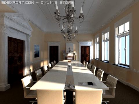 Photorealistic Conference Meeting Room 009 3D Model