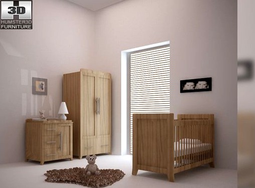 Nursery room furniture 09 Set 3D Model
