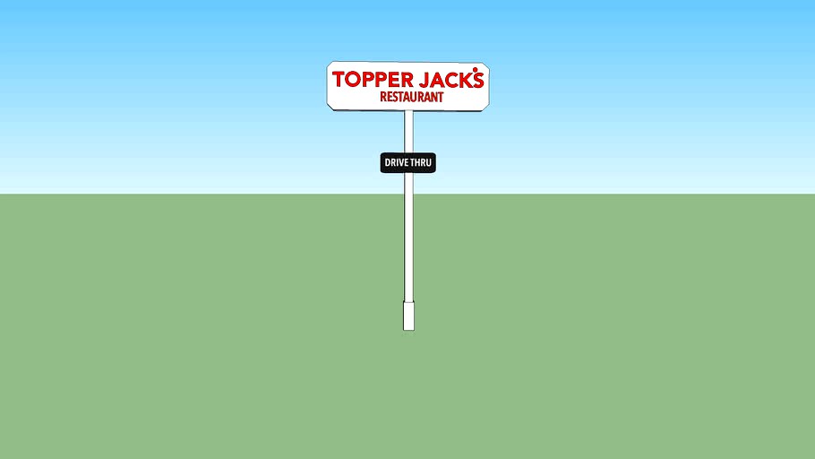 Topper Jack's Drive Thru Road Sign 3d model