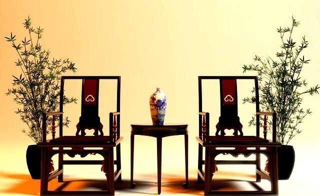 Traditional chinese arm chair 3D Model