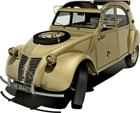 1958 Citroen 2CV Sahara 4x4 3D Model