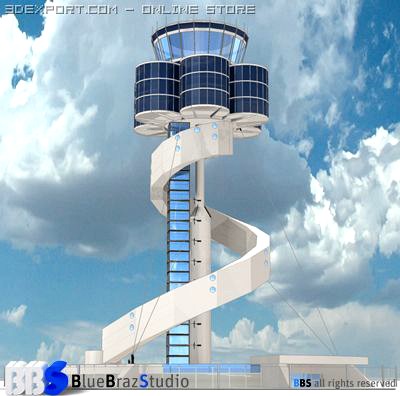 Sydney airport control tower 3D Model