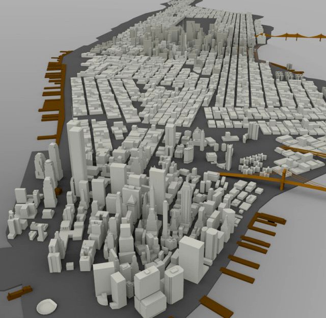 Manhattan Island Cityscape 3D Model