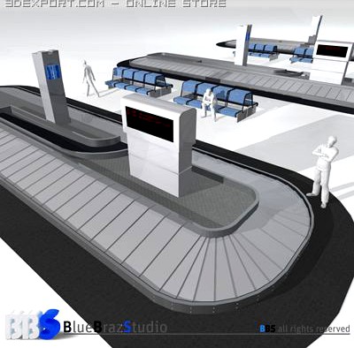 Airport baggage carousel 3D Model