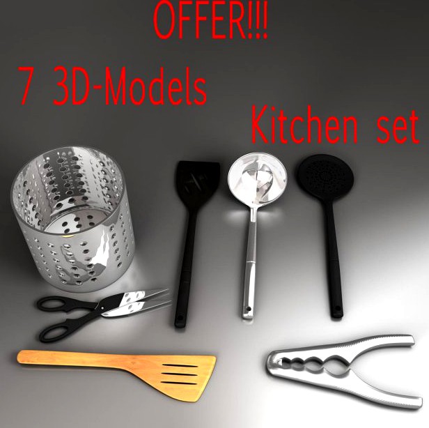 Kitchen utensils kit 3D Model