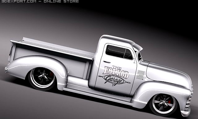 Chevrolet Pickup 1950 streetrod custom 3D Model