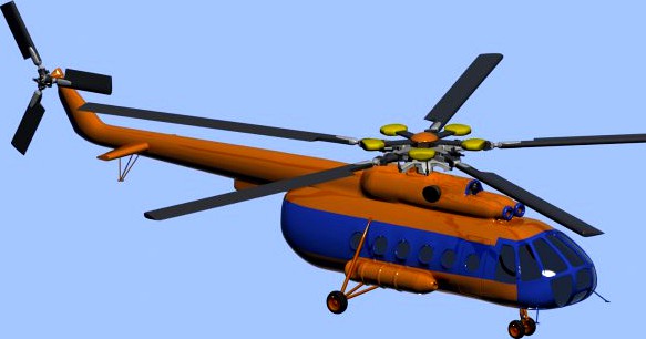 Helicopter MI8 HIP 3D Model