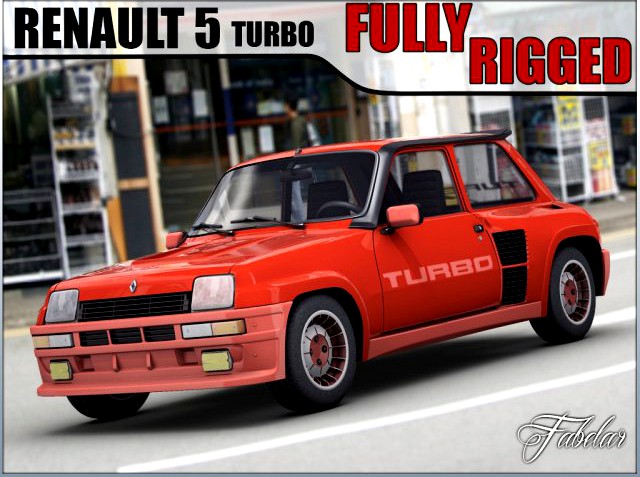 Renault 5 Turbo Fully rigged 3D Model