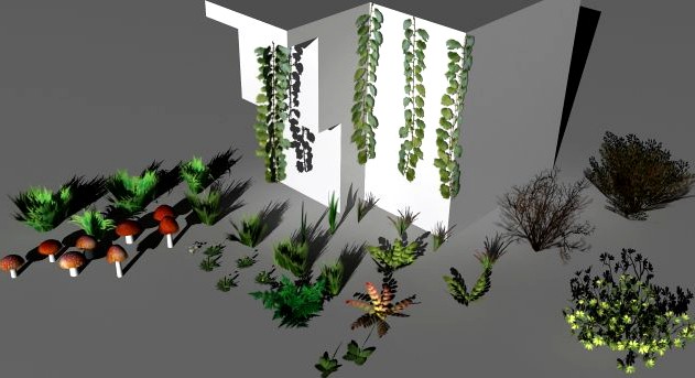 Bushes and shrubs collection 3D Model