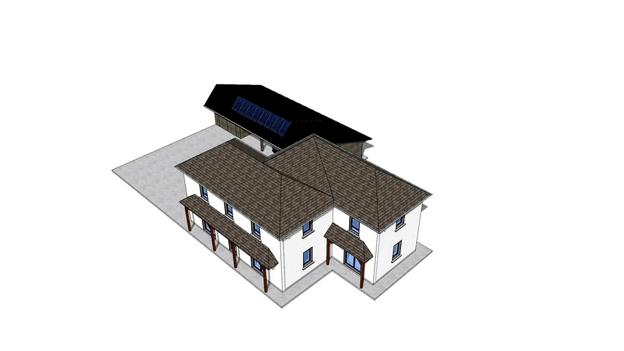 Hip Roof house with garage