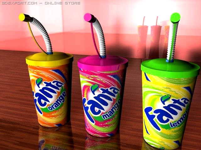 Cups of Fanta 3D Model