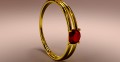 Gold ring with rubin 3D Model