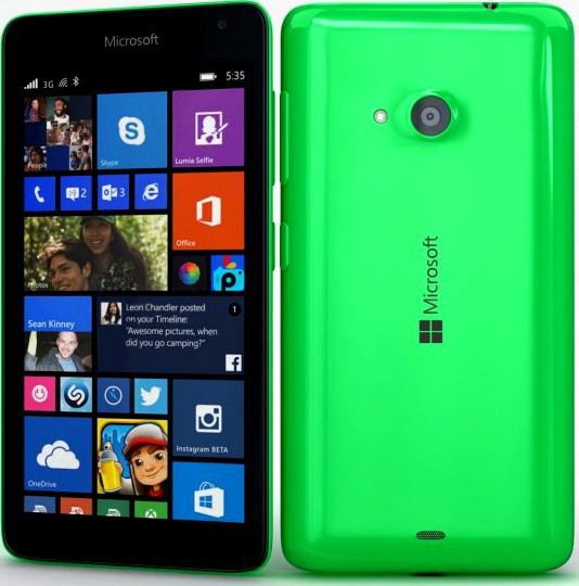 Microsoft Lumia 535 and Dual SIM Green 3D Model