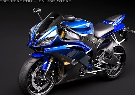 Yamaha R6 2009 3D Model