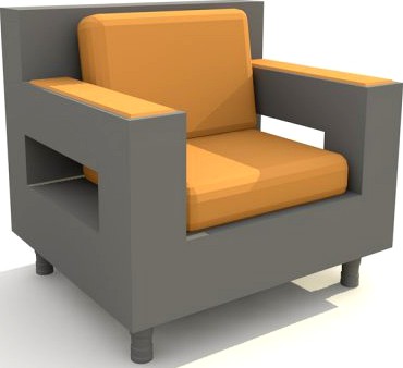 Download free Modern Armchair LowPoly 3D Model