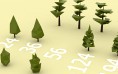 LOW POLYGON PINE TREES 3D Model