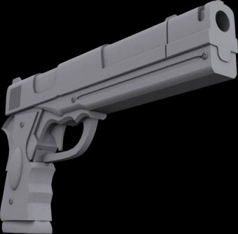 Ebony Pistol 3D Model