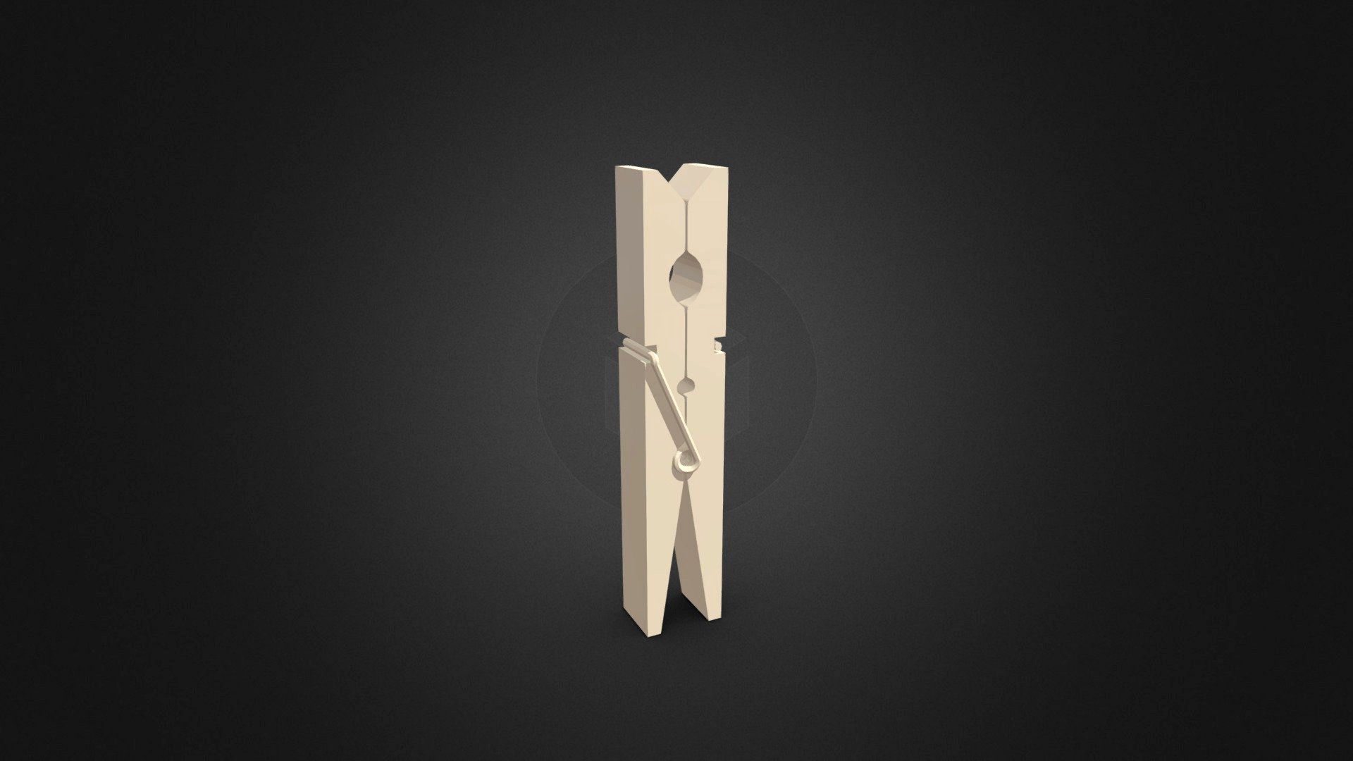 Clothespin 3D Model Low Poly