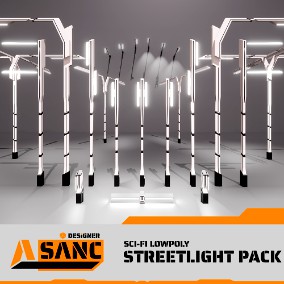 Sci-Fi Lowpoly Streetlight Pack