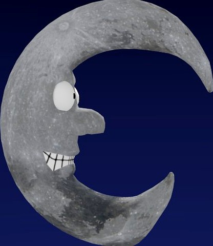 Cartoon Style Moon 3D Model