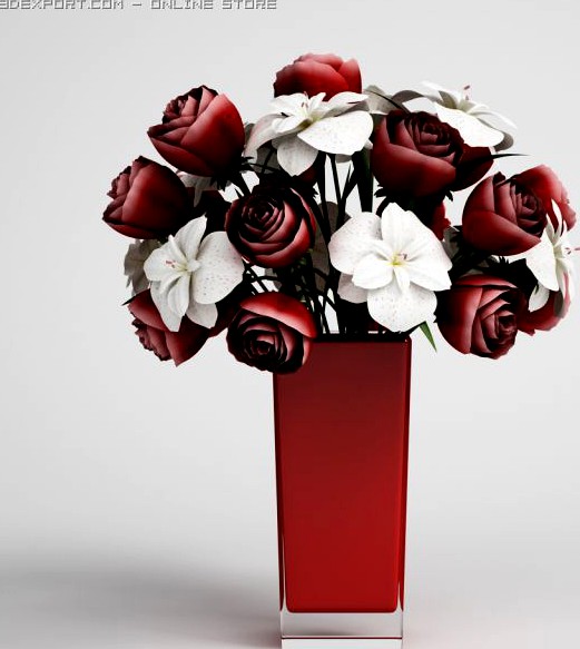 Flowers in Vase CGAxis models 006 13 3D Model