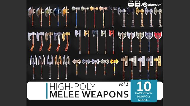 HighPoly GameReady Melee Military Vol1 1 to 10