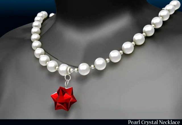 Pearl Crystal Necklace 3D Model