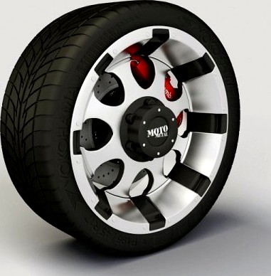 Wheel MotoMetal 955 rim and tyre 3D Model