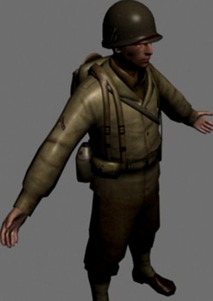 WWII American Soldier 3D Model
