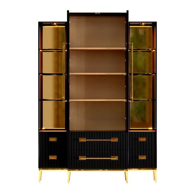 Ebony Satin Tall Cabinet